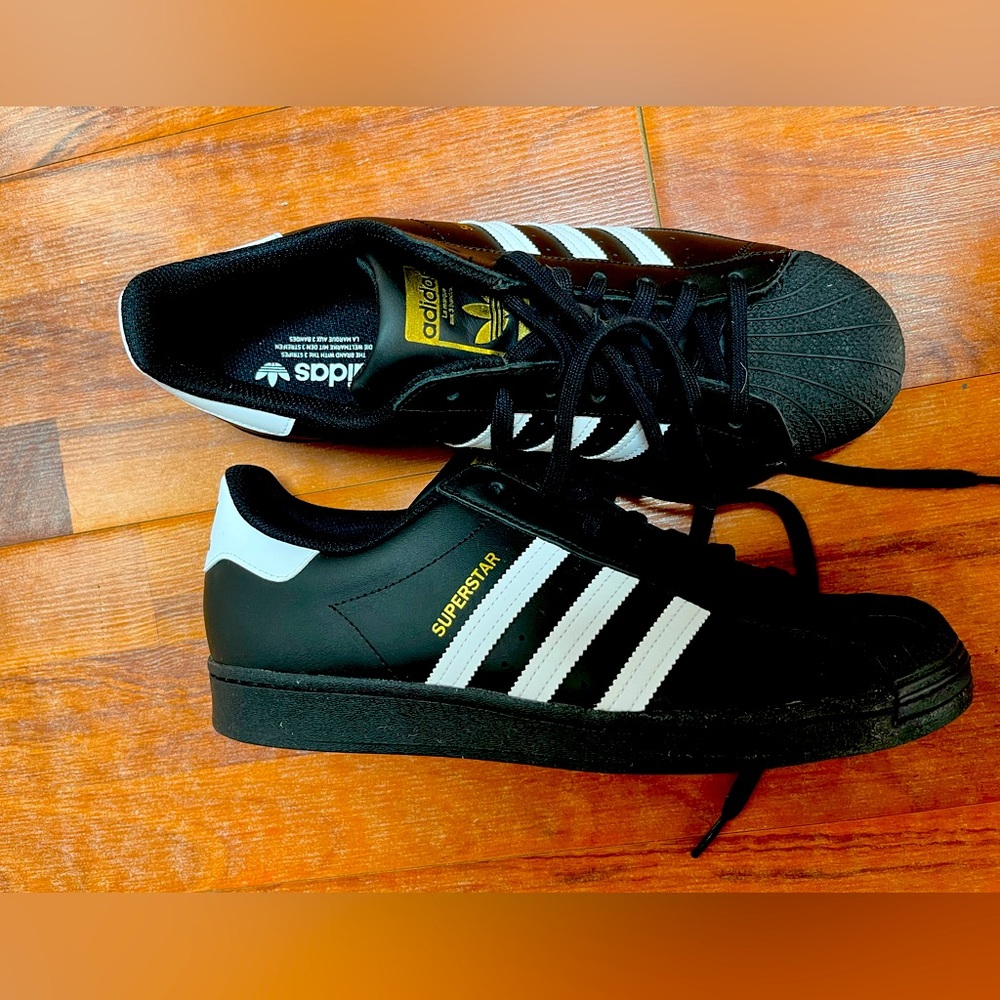Adidas Superstar black/white EG4959 NIB size US 12.5 GOAT verified